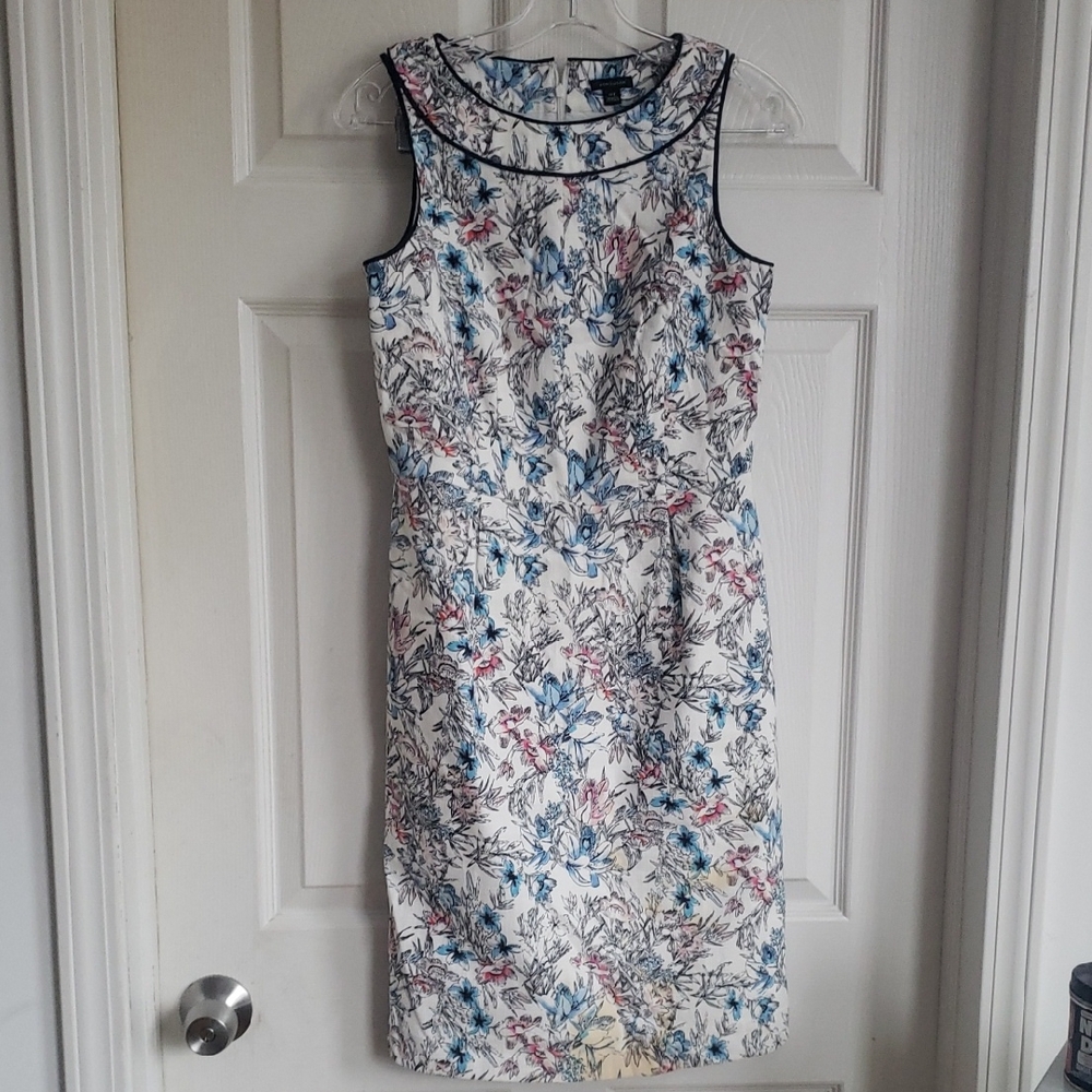 Ann Taylor White Floral Midi Dress